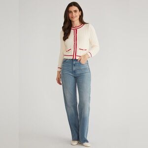 525 AMERICA LAUREL CREW NECK TROPHY CARDIGAN - SEA SALT MULTI SMALL